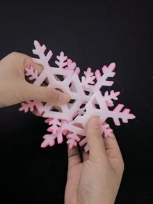 Bộ 3 (6 cái) - Mặt dây chuyền bông tuyết bột Giáng sinh, Mặt dây chuyền bông tuyết bột rỗng sáng tạo, Vật dụng trang trí ngày lễ Giáng sinh, Mặt dây chuyền trang trí cây thông Noel - Nhiều màu - Xem 5