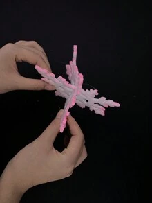 Bộ 3 (6 cái) - Mặt dây chuyền bông tuyết bột Giáng sinh, Mặt dây chuyền bông tuyết bột rỗng sáng tạo, Vật dụng trang trí ngày lễ Giáng sinh, Mặt dây chuyền trang trí cây thông Noel - Nhiều màu - Xem 6