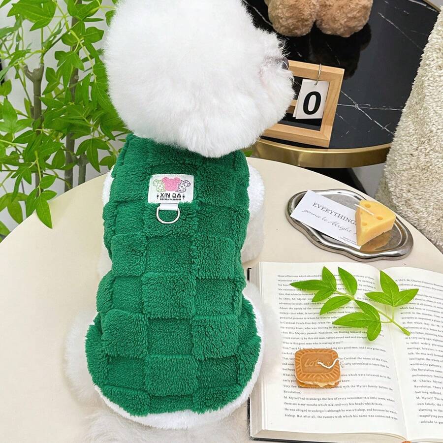 One Pet Winter Pet Vest, Plush Thick Dog Clothing, Cat Pullover