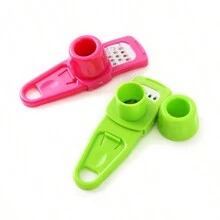 多功能厨房工具 - 大蒜磨碎器、大蒜压榨器、姜磨碎器、大蒜切碎器、大蒜压碎器 - 彩色 - 查看 5