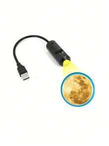 1pc Mini USB Moon Projection LED Earth Galaxy Lamp, Suitable For Home Atmosphere Lighting, Room Decor, Wall Decor, Night Light - Black - View 12