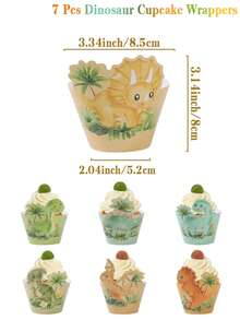 7件套恐龙蛋蛋糕装饰边饰，恐龙主题生日、节日活动、婚礼派对DIY蛋糕装饰，蛋糕顶饰，蛋糕架 - 恐龍蛋糕圍邊 - 查看 3