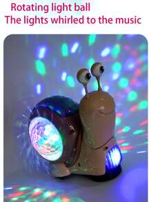 RUNQI Electric Rocking Snail Toy, Children Hermit Crab Multidirectional Lamp With Light, Music And Projection, Colorful Educational Toy