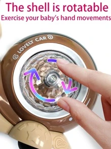 RUNQI Electric Rocking Snail Toy, Children Hermit Crab Multidirectional Lamp With Light, Music And Projection, Colorful Educational Toy