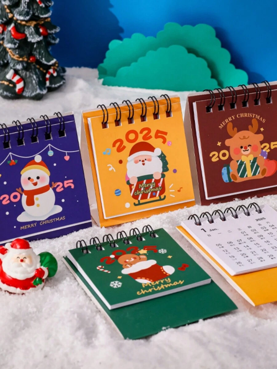 Calendrier de bureau de Noël mignon 2025, décoration ornementale