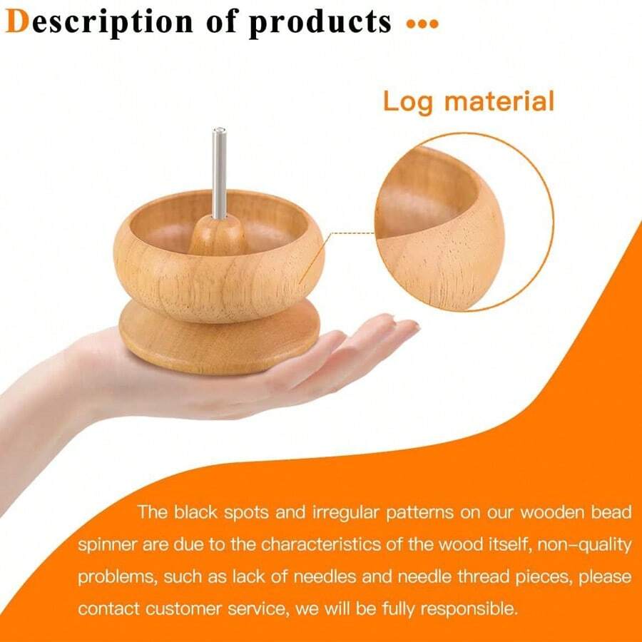 Large Wooden Bead Spinning Toy Kit, Handmade Beading Tools For High