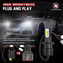 CHUSYYRAY For 2001 2002 2003 2004 Corolla Combo 9005 9006 LED Headlight Bulbs High/Low Beam + H3 Fog Light Bulbs 6000K White - 9005 - 查看 10