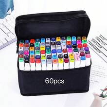 1 túi đựng bút vải Oxford dung tích lớn - Túi đựng bút vẽ màu, hộp đựng đồ cho học sinh, túi đựng cọ đa năng, túi đựng đồ trang điểm nhỏ, túi đựng bút di động có thể gấp gọn, có thể đựng 60 túi đựng bút không có ngăn chia - Nhiều màu - Xem 9