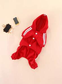 Pet Clothes Dog Clothes Pet Apparel Winter 4-Leg Tiger Head Hoodie, For Small Dogs - Red - View 4