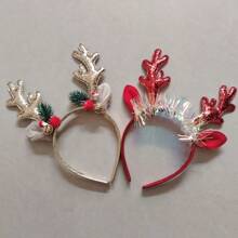 1 pièce Bandeau avec bois de cerf de Noël, clochette et paillettes, accessoire de cheveux de décoration de fête (style aléatoire, piles non incluses). Meilleurs cadeaux