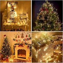 1 pieza Guirnalda de luces LED de hadas a prueba de agua para el hogar, jardín, bodas y decoraciones festivas - Funciona con batería para Halloween y Navidad