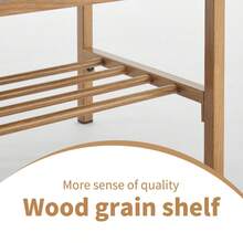 End Of Bed Bench With Shelf, Linen  Upholstered Storage Shoe Bench, Modern Bedroom Bench With Metal Legs For Living Room, Entryway, Dining Room, 300 LB, Linen Color (Beige) - 米色 - 查看 3