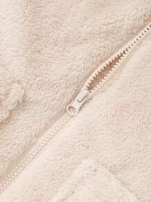 Balabala 儿童背心、冬季保暖珊瑚绒内衣、适合女孩的百搭外套 - 卡其色 - 查看 7