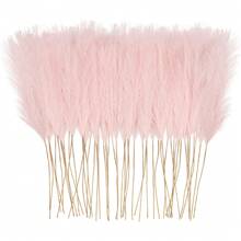 15 chiếc trang trí cỏ Pampas 21 inch, trang trí nhà màu hồng cỏ Pampas, trang trí Boho số lượng lớn cỏ Pampas, hoa giả nhân tạo mềm mại, bình hoa trang trí cỏ Pampas giả, đồ trang trí trung tâm cây thông Noel - Hồng - Xem 1