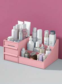 1 Stück Schubladentyp Make-up Organizer, Schreibtisch Kosmetikhalter für Studentenwohnheime, Lippenstift & Hautpflege Aufbewahrungsregal für den Schulstart