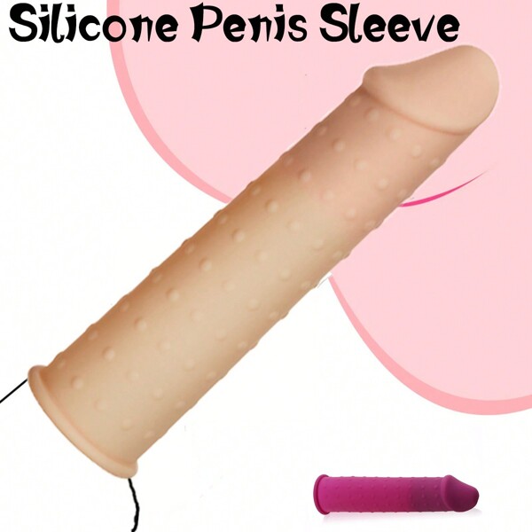 Sexy Sex Toy Reusable Penis Sleeve Soft Inner Graininess Shaped Penis Extender Penis Ring Testicle G Spot Stimulation, Waterproof Male Sex Toys For Adult Couples Pleasure Extender Ultra-Soft Extension Sex Toy Cock Enlarger Applicative For Men & Couple