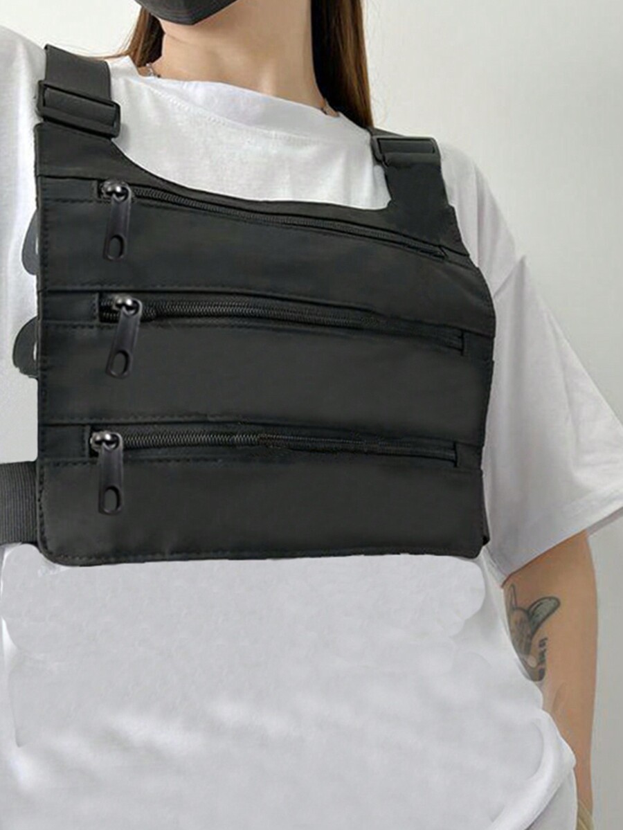 Fashion Tactical Vest Functional Wind Work Chest Bag Hip Hop Handsome