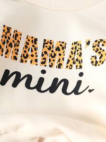 2 件套男婴字母印花卫衣和松紧腰裤套装 - 杏色 - 查看 5