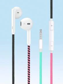 URIZONS 3.5mm Handmade Thread Wrapped Wired In Ear Headphones- Colorful Fabric Braided Earphones Cord Earbuds With Mic For Music And Gaming - 彩色 - 查看 3