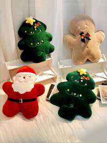 圣诞装饰毛绒枕头，姜饼人枕头，圣诞老人枕头，圣诞树枕头，客厅沙发卧室烘托圣诞氛围，圣诞礼物枕头 - 聖誕樹 - 查看 6
