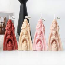 Khuôn nến silicon Đức mẹ đồng trinh Maria và Chúa Jesus sinh ra Tượng chân dung cảnh Chúa giáng sinh Gia đình thánh của Chúa Jesus trang trí nhà cửa, Thiết kế tháo lắp dễ dàng - trắng - Xem 6
