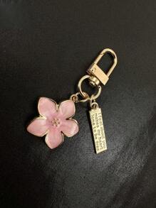 HAILIAN 1 件合金材料樱花花形钥匙扣轻巧飘逸的樱花带吊坠标签适合包包车钥匙情侣生日和圣诞节礼物感恩节 - 粉色 - 查看 4