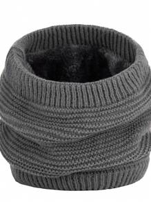 Add Velvet Bib Korean Version Of All The Neck Protector Sleeve Thick Grain Lovers Warm Scarf Winter 1pc - Solid Color - View 6