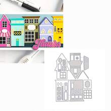 1 Mảnh Nhà Xây Dựng Kết Hợp Kim Loại Cắt Khuôn Cắt Khuôn Cắt Để Làm Thiệp Chúc Mừng Trang Trí, DIY Scrapbook Scrapbook Ảnh Album Thẻ - Bạc - Xem 3