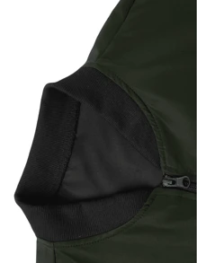 Outdoor Sports Casual Stand Collar Baseball Jacket, Plain Color Zipper Coat, Suitable For Father's Day