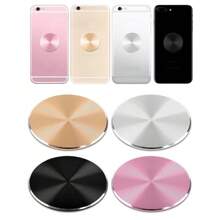 1/2 Peças Placas Metálicas de Reposição para Suporte de Carro Magnético Preto Redondo Sem Furos para Parte Traseira do Case, Ímãs de Telefone. Adesivo Traseiro Forte, Adesivos de Suporte de Telefone Celular Circular