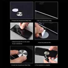 1/2 Peças Placas Metálicas de Reposição para Suporte de Carro Magnético Preto Redondo Sem Furos para Parte Traseira do Case, Ímãs de Telefone. Adesivo Traseiro Forte, Adesivos de Suporte de Telefone Celular Circular