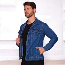 Men's Jean Jacket - Azul lavado oscuro - Ver 5