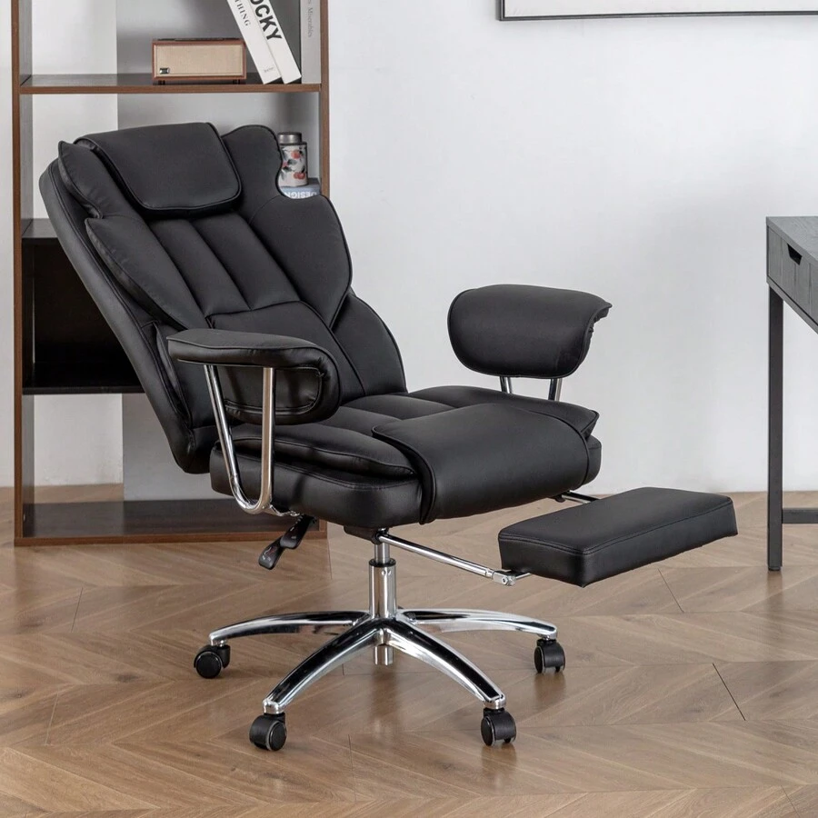Office Chair, Big And Tall Executive Office Chair With Footrest