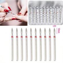 Brocas de taladro de uñas profesionales para pedicura, 10 piezas de brocas de taladro de uña con capa de maíz de grado