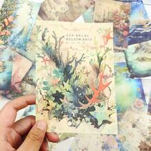 100 Pcs/Pack Vintage Painting Paper, Rich Pattern Memo Pads, Useful Stationery For Diary, Note Taking, Reminder - Multicolor - View 6