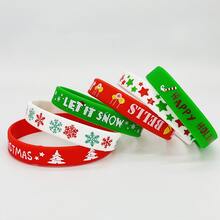 Merry Christmas Silicone Wristband, Party Wrist Strap. - Multicolor - View 6