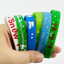 Merry Christmas Silicone Wristband, Party Wrist Strap. - Multicolor - View 5