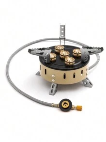 迷你露营金属炉便携式背包丙烷丁烷强力户外燃烧器防风燃气炉适用于户外徒步旅行 - 彩色 - 查看 12