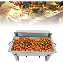 SENDERPICK Chafing Dish Profi Set, 9L Edelstahl Warmhaltebehälter, Speisewärmer, Edelstahl Buffet-Set für Catering Buffet und Party[Nice gift for your family&friend] - 1 - Übersicht 3