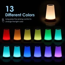 1pc LED Color Changing Desk Lamp, Wooden Grain Design, 13 Color Modes, Touch Sensor Night Light, USB Rechargeable, Eye-Caring Lamp, Touch Sensitive Mood Light, Suitable For Bedside, Study, Bathroom, Outdoor And More - Desk Lamp - View 5
