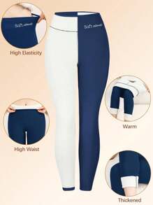 3Pcs Women High Waist Thermal Lined Leggings, Winter Tights - Multicolor - View 3