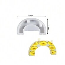 1pc Arch-Shaped Candle Holder Silicone Mold, DIY Resin Stone Candle Holder Home Decor, Hollow Candle Holder Desktop Decoration, Suitable For Halloween, Christmas Candle Making And Decoration