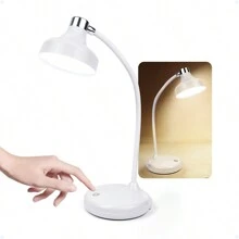 LED Night Light Bedroom Bedside Table Lamp Adjustable 3 Levels Neutral White Yellow Night Light Dimmable Touch Wireless Rechargeable - 白色 - 查看 2