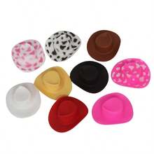 6 món đồ trang trí tiệc búp bê mũ cao bồi miền Tây mini dễ thương và đồ dùng làm đồ trang sức - nhiều màu - Xem 5