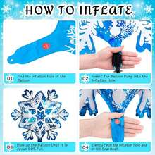 全新雪花形铝箔气球套装适用于冬季雪节、圣诞节和新年派对装饰 - 彩色 - 查看 11