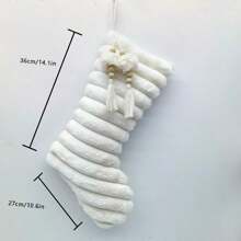 Meias de Natal grandes e fofas em poliéster marrom ou branco, adequadas para árvores de Natal, famílias, lareiras, festas de fim de ano, sacolas de presentes, decorações de corredores e cenas