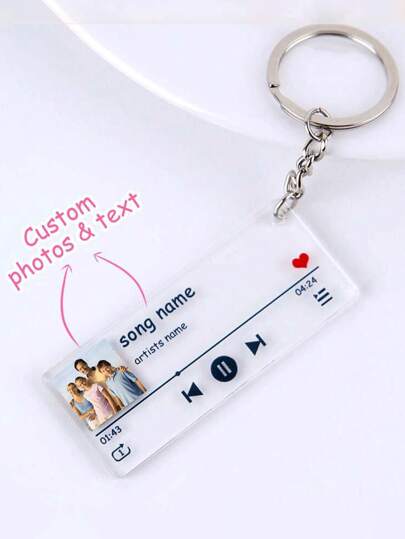 1pc Album Cover Lyrics Keychain Pendant Accessory Fan Merchandise, Valentine's Day, Valentine's Day Decor Gifts Birthday Graduation, Multi-Functional, Anti-Mold, Ornamental, Exquisite, Stylish, High-Quality, Adorable, Modern, Colorful, Custom, Unique, Personalized, Ideal Gifts For Him, Ideal Gifts For Her, Her, Boyfriend, Girlfriend, Dad, Mom, Family, Friends, Son, Daughter, Kids