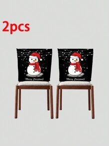 1/2/4/6 chiếc Vỏ ghế Giáng sinh hình con nai, cây thông Noel, thiết kế bông tuyết, trang trí nhà cửa cho phòng ăn, phòng khách - màu đen - Xem 9