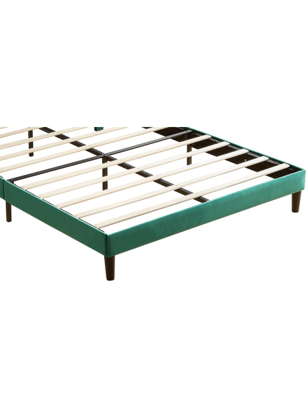 Full Size Frame Platform Bed With Upholstered Headboard And Slat