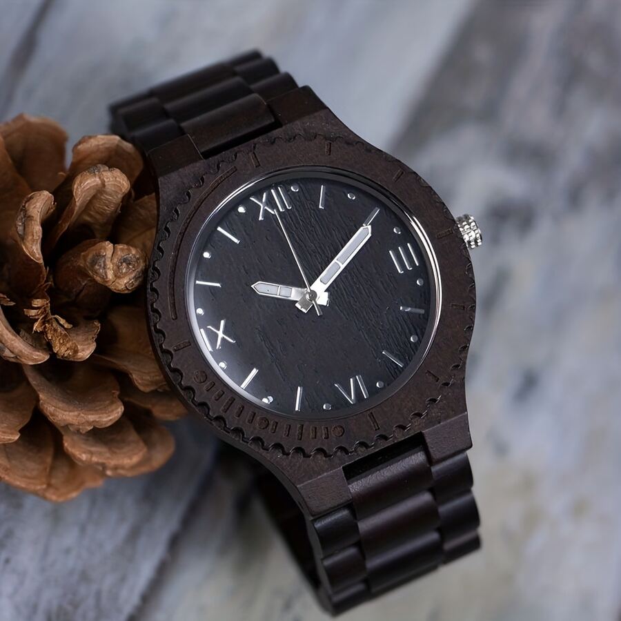 Reloj de madera - Negro - Ver 1